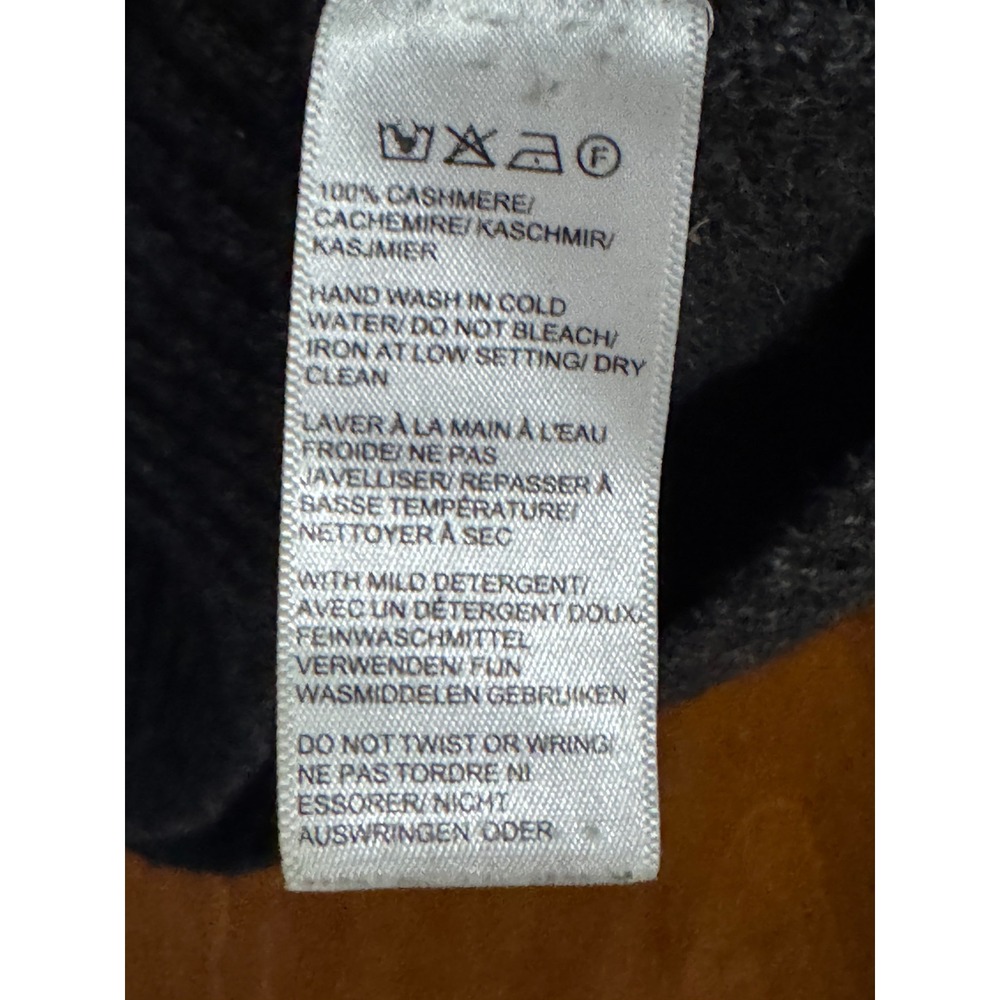 McCarren & Sons Mens 100% Cashmere Shawl Collar Sweater Charcoal Grey Small - Picture 5 of 6